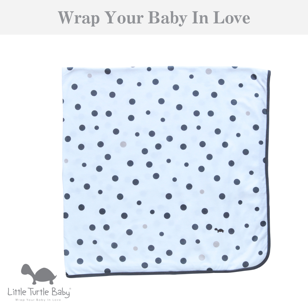 Baby Wrap - Stretch Cotton Jersey: Grey & Beige Spots