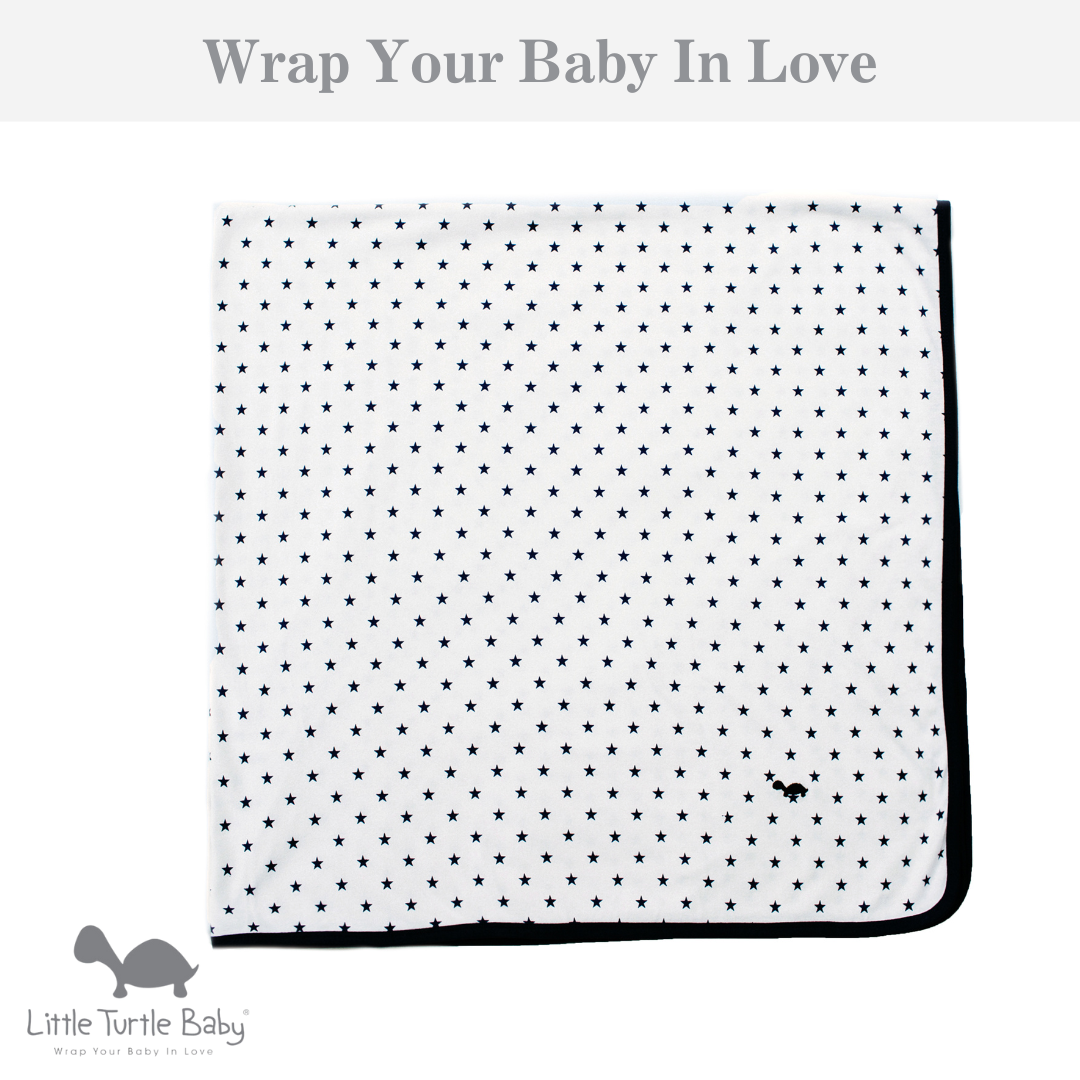 Baby Wrap - Stretch Cotton Jersey: Navy Stars