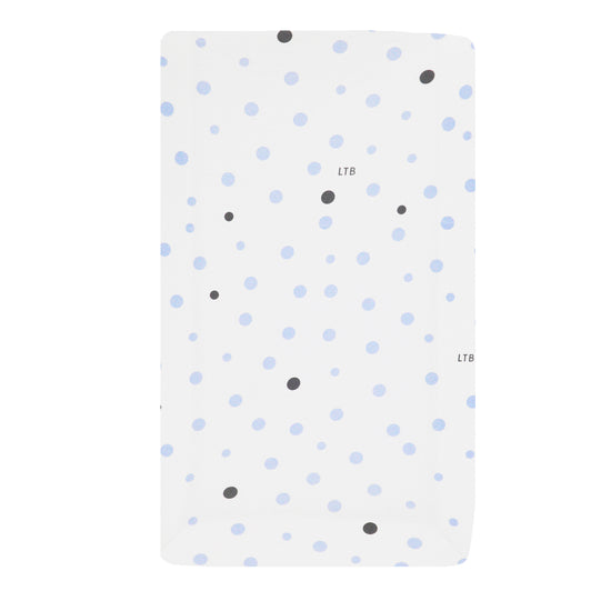 Little Turtle Baby Change Mat Covers add that finishing touch to your baby's nursery.  This size of fitted sheet - 80x50x12cm - is not only perfect for covering your changing pad, but also fits many of the smaller sized bassinets, 100% Jersey Cotton