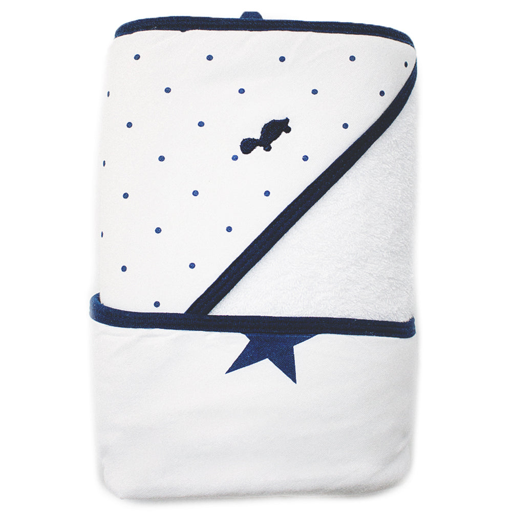 Little Turtle Baby, Hooded Towel, Soft on babies` skin, 100% Cotton Terry towelling and Cotton Jersey Towelling lined hood for extra comfort and absorbency, Traditional square style; size – 80cm x 80cm