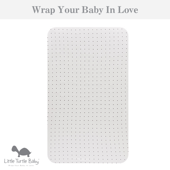 Bassinet Fitted Sheet (Large Size - 91x54x20cm - Jersey): White with Black Dots