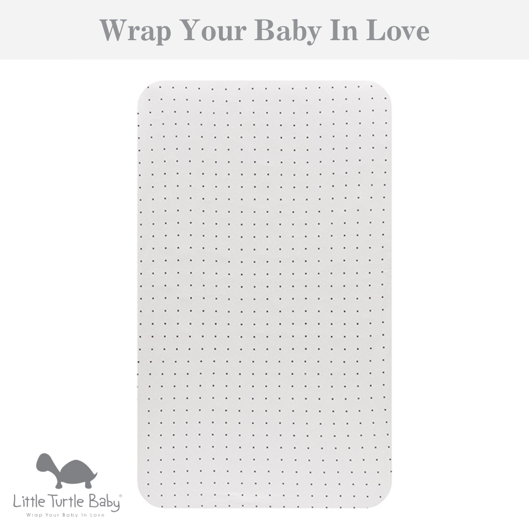 Bassinet Fitted Sheet (Small Size - 80x50x12cm - Jersey): White with Black Dots