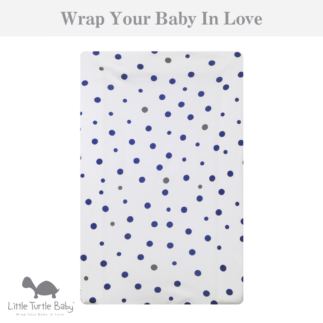 Change Mat Cover Jersey Cotton: Navy & Grey Spots