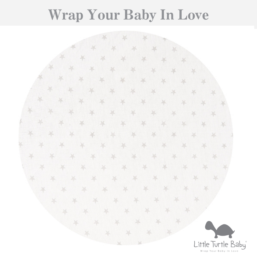 Circle Bassinet Fitted Sheet (Jersey):   Grey Stars