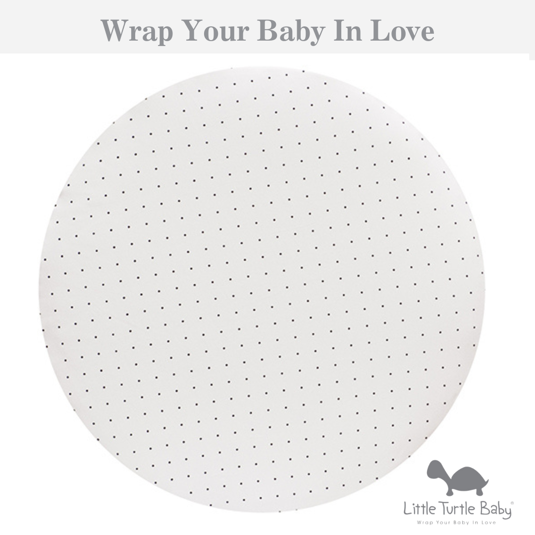 Circle Bassinet Fitted Sheet (Jersey): White with Black Dots