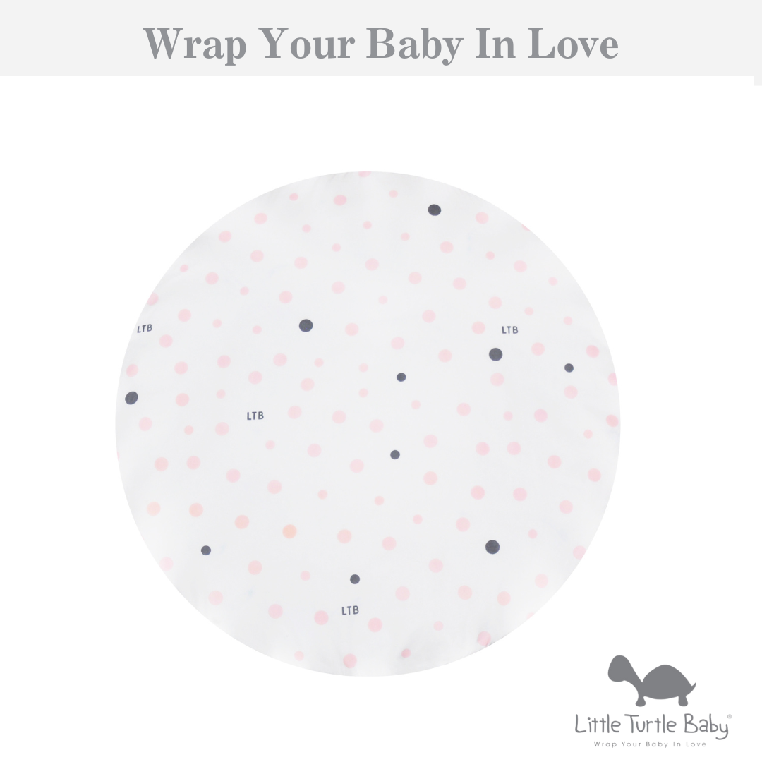 Circle Bassinet Fitted Sheet (Woven Cotton): Pale Pink & Grey Spots