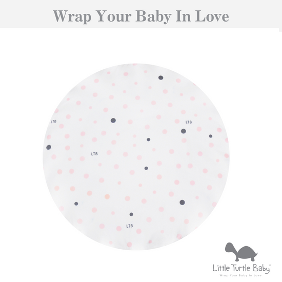 Circle Bassinet Fitted Sheet (Woven Cotton): Pale Pink & Grey Spots