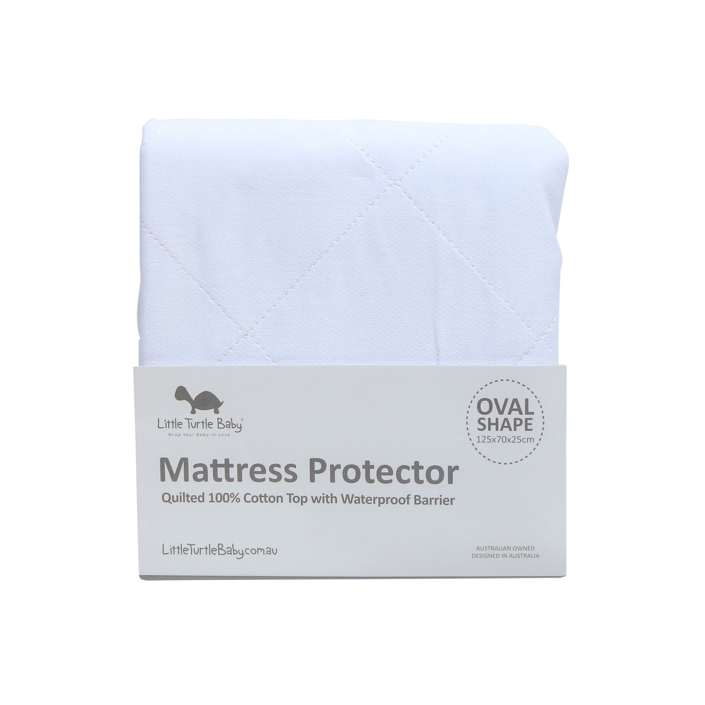 OVAL Cot Fitted Mattress Protector - Little Turtle Baby