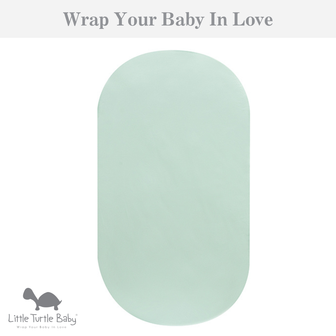 Oval Cot Fitted Sheet (Woven Cotton): Mint